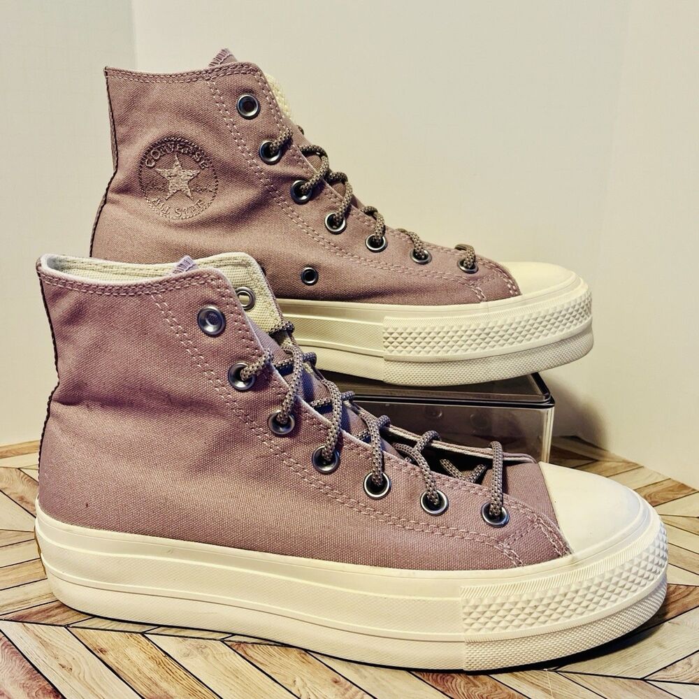 Converse Chuck Taylor All Star Lift W 8.5 Hi Top Platform Sneakers Lucid Lilac - Picture 2 of 9
